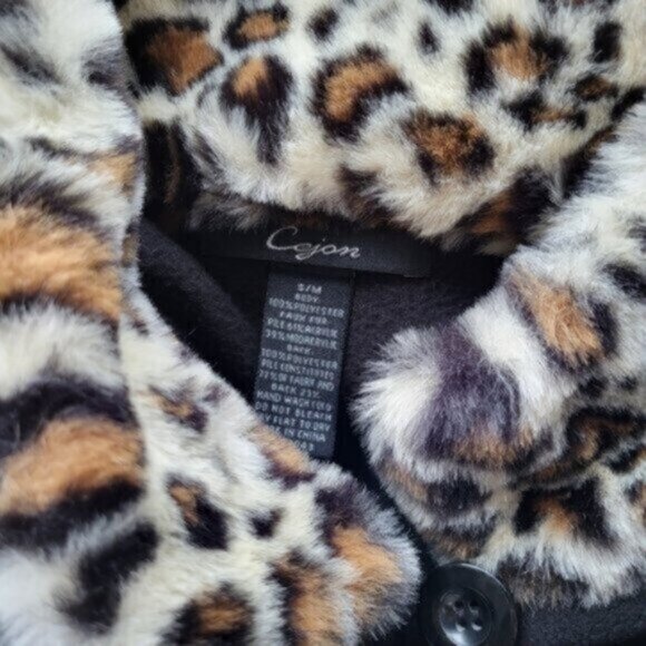 Cejon Fleece Faux Fur Poncho Cape Sz S/M - Picture 6 of 10